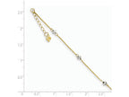 FJC Finejewelers 9 Inch 14 kt Two Tone Gold bright-cut Beads W/ 1in Ext Anklet