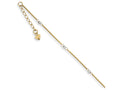 FJC Finejewelers 9 Inch 14 kt Two Tone Gold Cable Two-tone With Mirror Beads W/1in Ext Anklet