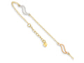 FJC Finejewelers 10 Inch 14 kt Tri Color Gold With Open S Links Anklet