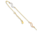 FJC Finejewelers 10 Inch 14 kt Tri Color Gold With Open S Links Anklet
