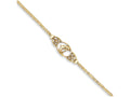 FJC Finejewelers 9 Inch 14k Yellow Gold Polished Dolphin Anklet (Smaller Ankles)