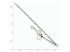 FJC Finejewelers 10 Inch 14k White Gold Adjustable Polished Puffed Heart and Key Anklet