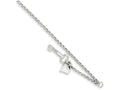 FJC Finejewelers 10 Inch 14k White Gold Adjustable Polished Puffed Heart and Key Anklet