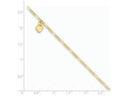 FJC Finejewelers 9 Inch 14k Yellow Gold Figaro Link With Dangling Heart Anklet (Smaller Ankles)