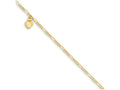 FJC Finejewelers 9 Inch 14k Yellow Gold Figaro Link With Dangling Heart Anklet (Smaller Ankles)