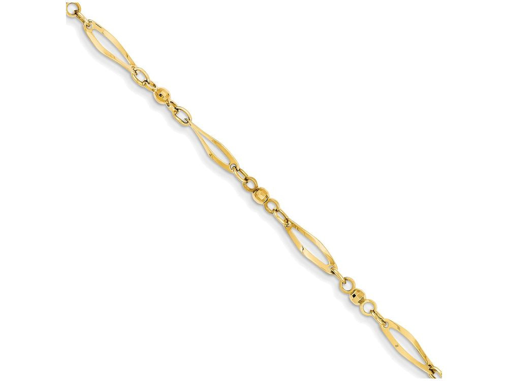 FJC Finejewelers 9 Inch 14k Yellow Gold Polished and bright-cut Anklet (Smaller Ankles)
