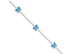FJC Finejewelers 10 Inch 14k White Gold Blue Enameled Butterfly Anklet