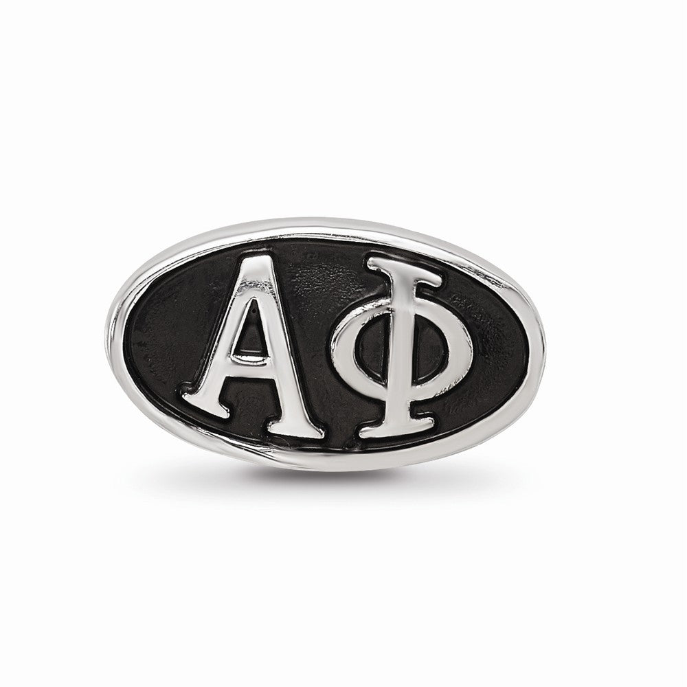 LogoArt Sterling Silver 12.25mm Alpha Phi Oval Letters Bead Charm