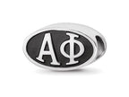 LogoArt Sterling Silver 12.25mm Alpha Phi Oval Letters Bead Charm