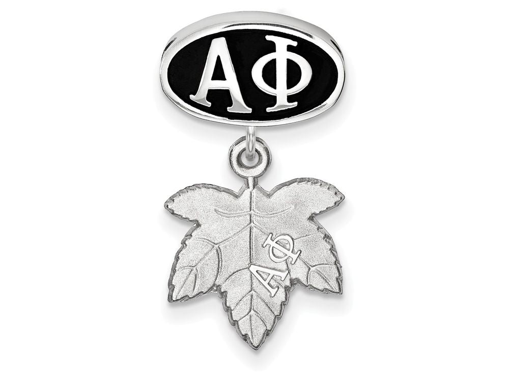 LogoArt Sterling Silver Alpha Phi Bead Charm With Ivy Leaf Dangle Bead Charm