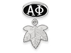 LogoArt Sterling Silver Alpha Phi Bead Charm With Ivy Leaf Dangle Bead Charm