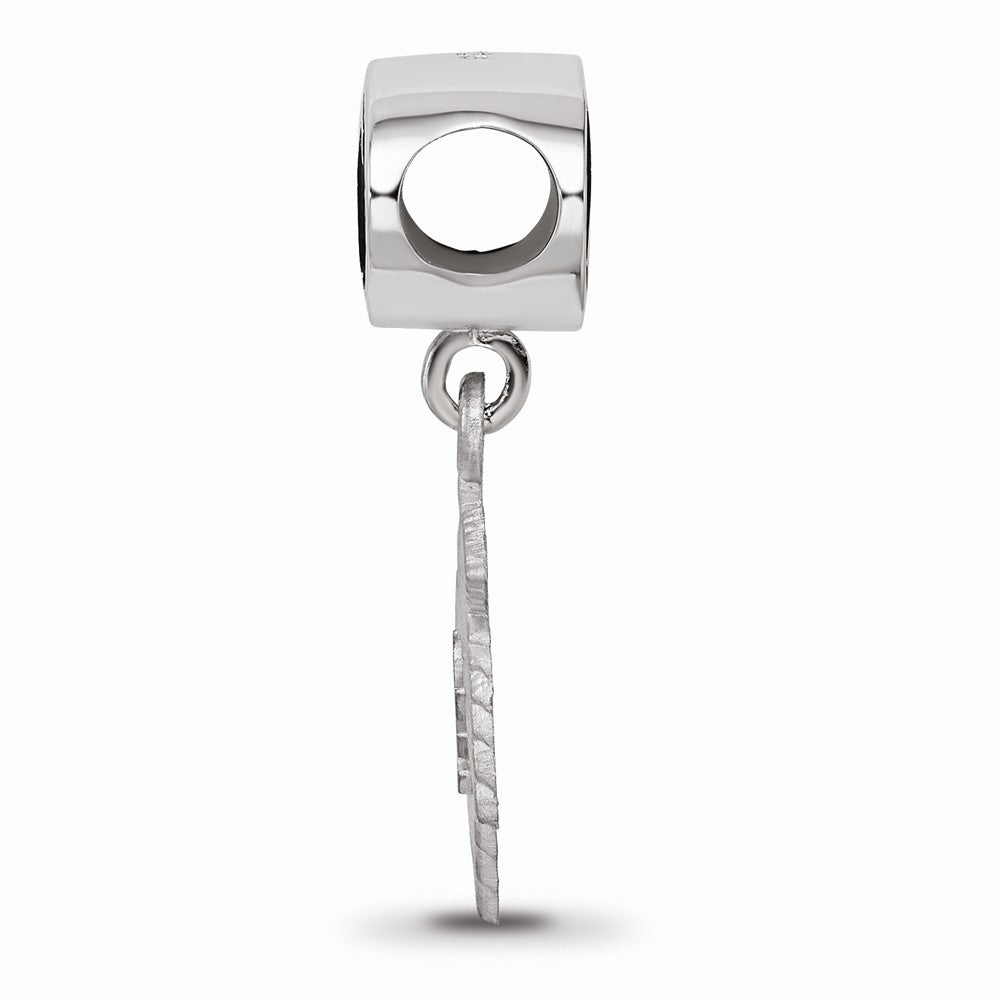 LogoArt Sterling Silver Alpha Phi Bead Charm With Ivy Leaf Dangle Bead Charm