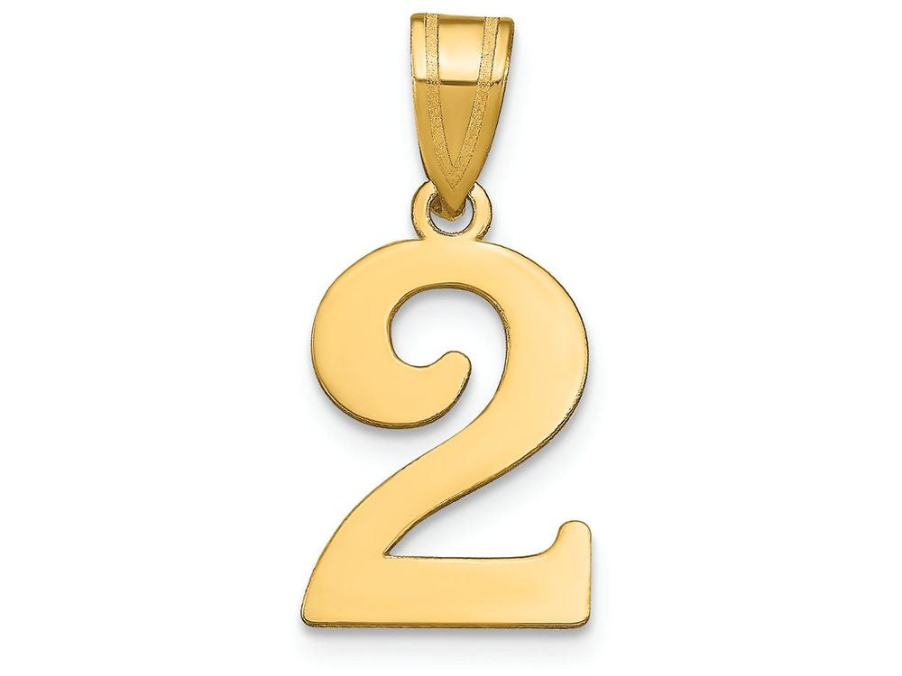 FJC Finejewelers 14k Yellow Gold Polished Number 2 Charm