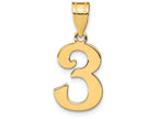 FJC Finejewelers 14k Yellow Gold Polished Number 3 Charm
