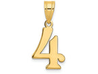 FJC Finejewelers 14k Yellow Gold Polished Number 4 Charm