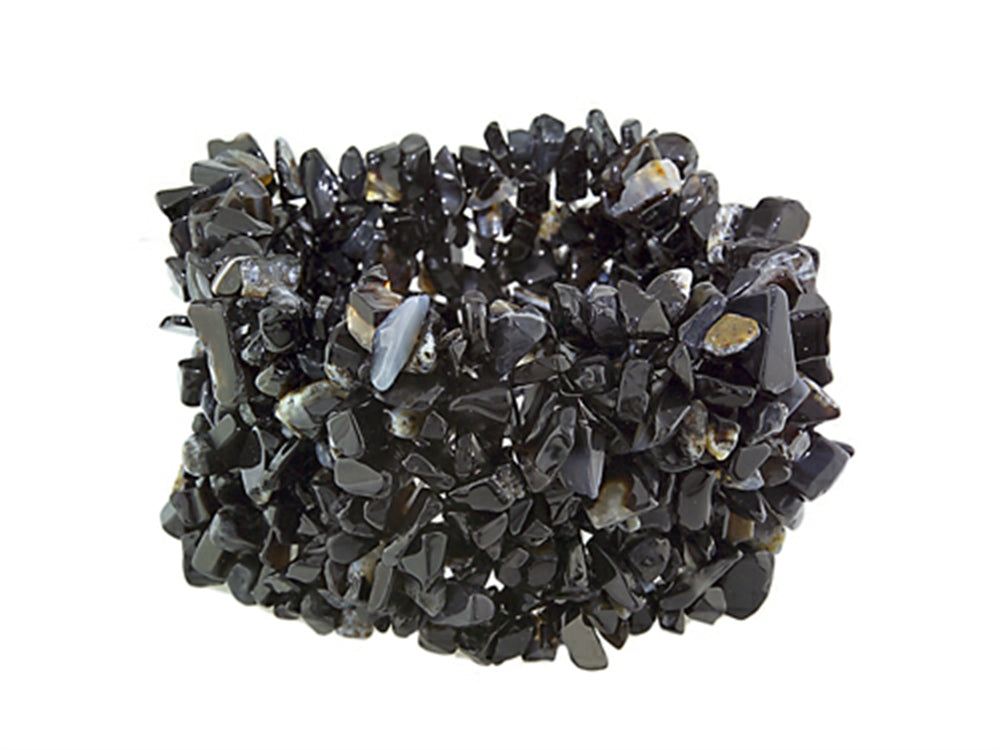FJC Finejewelers Black Onyx Stretchy Bracelet - 1.5 Wide