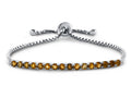FJC Finejewelers Sterling Silver Slider Chain Adjustable Bracelet with 16 Round Citrine Stones