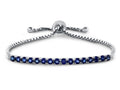 FJC Finejewelers Sterling Silver Slider Chain Adjustable Bracelet with 16 Round Created Blue Sapphire Stones