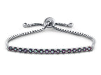 FJC Finejewelers Sterling Silver Slider Chain Adjustable Bracelet with 16 Round Mystic Topaz Stones