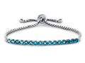 FJC Finejewelers Sterling Silver Slider Chain Adjustable Bracelet with 16 Round Coated Paraiba Topaz Stones