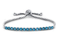 FJC Finejewelers Sterling Silver Slider Chain Adjustable Bracelet with 16 Round Swiss Blue Topaz Stones