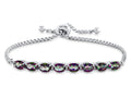 FJC Finejewelers Sterling Silver Slider Chain Adjustable Bracelet with 8 Oval Mystic Topaz Stones