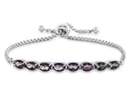 FJC Finejewelers Sterling Silver Slider Chain Adjustable Bracelet with 8 Oval Mystic Topaz Stones