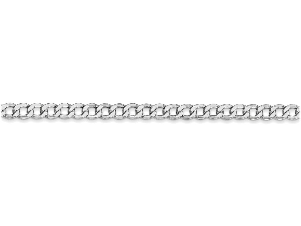 FJC Finejewelers 18 Inch 14k White Gold 3.35mm Semi-solid Curb Link Chain Necklace