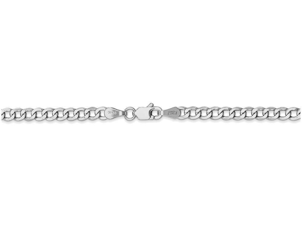 FJC Finejewelers 18 Inch 14k White Gold 3.35mm Semi-solid Curb Link Chain Necklace