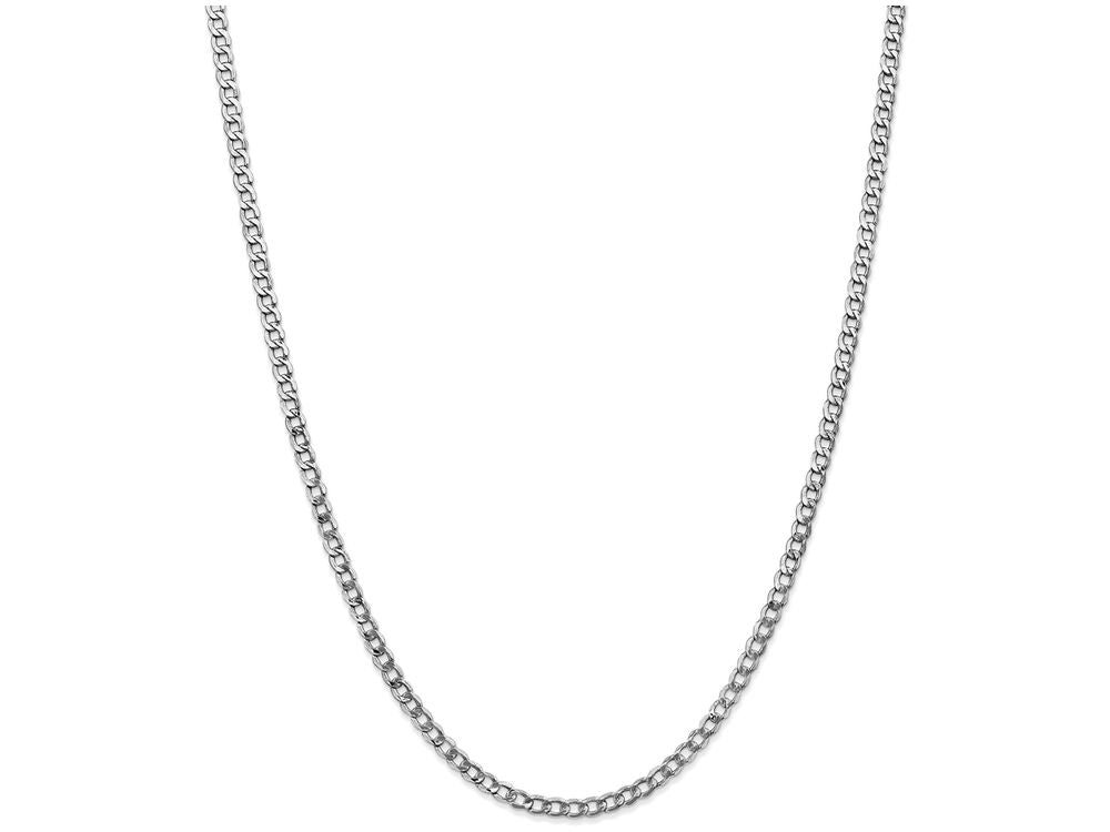 FJC Finejewelers 20 Inch 14k White Gold 3.35mm Semi-solid Curb Link Chain Necklace