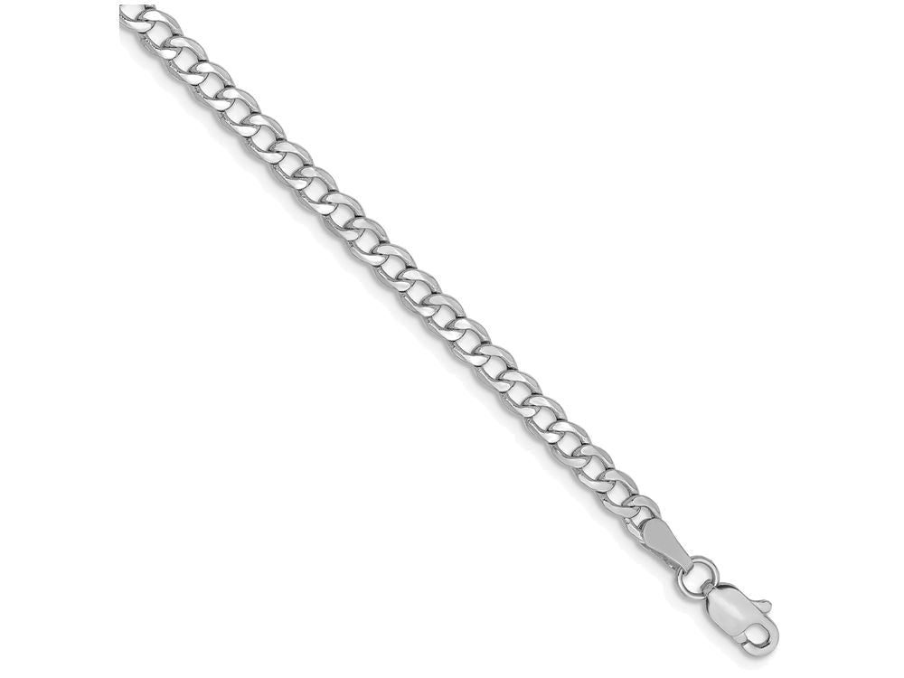FJC Finejewelers 7 Inch 14k White Gold 3.35mm Semi-solid Curb Link Chain Bracelet