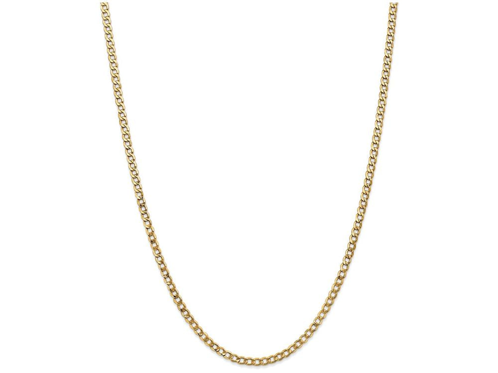 FJC Finejewelers 18 Inch 14k Yellow Gold 3.35mm Semi-solid Curb Link Chain Necklace