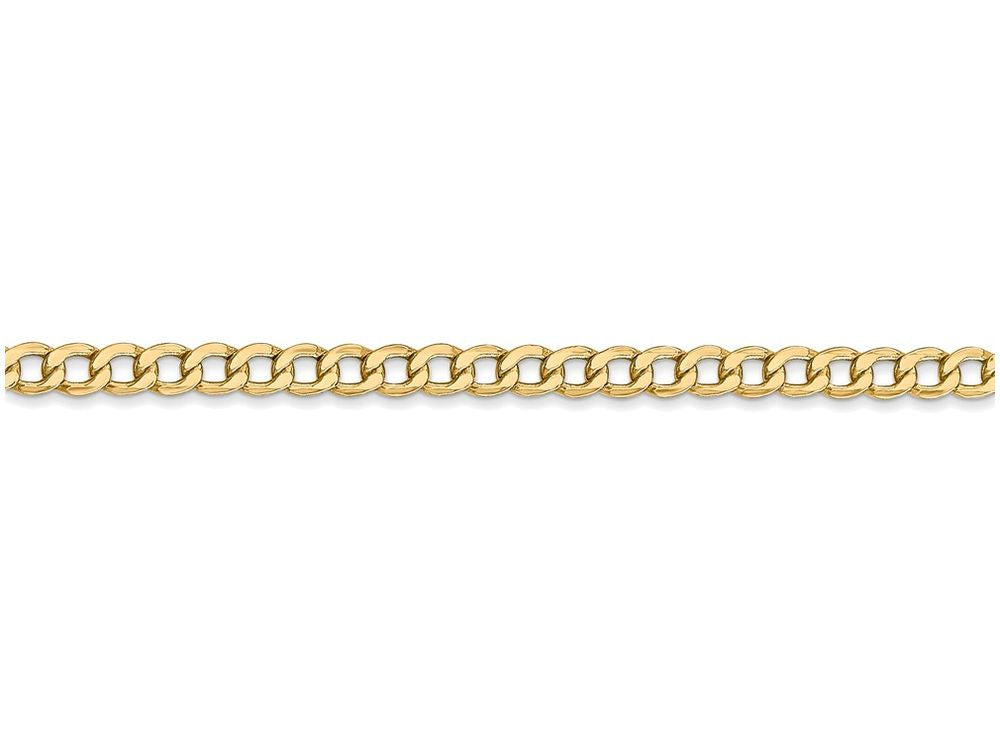 FJC Finejewelers 24 Inch 14k Yellow Gold 3.35mm Semi-solid Curb Link Chain Necklace