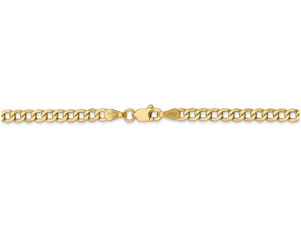 FJC Finejewelers 7 Inch 14k Yellow Gold 3.35mm Semi-solid Curb Link Chain Bracelet