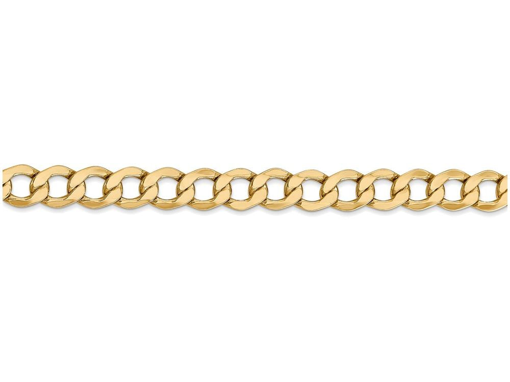 FJC Finejewelers 7 Inch 14k Yellow Gold 6.0mm Semi-solid Curb Link Chain Bracelet