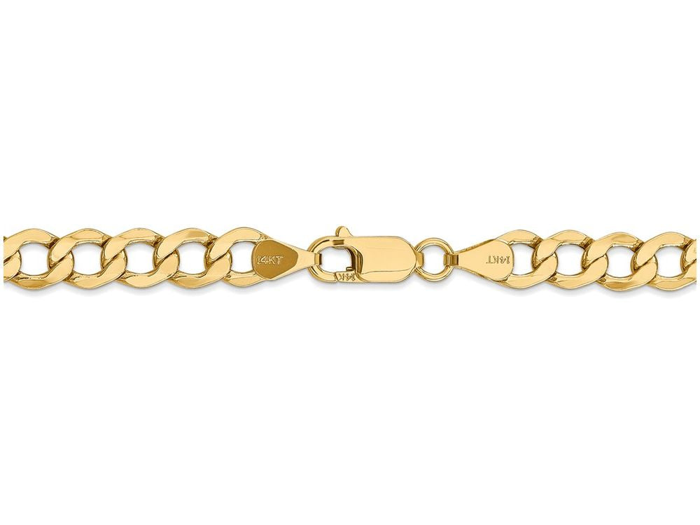 FJC Finejewelers 7 Inch 14k Yellow Gold 6.0mm Semi-solid Curb Link Chain Bracelet
