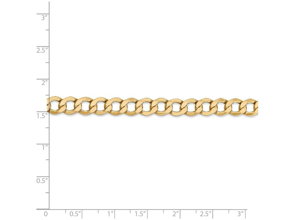 FJC Finejewelers 8 Inch 14k Yellow Gold 6.0mm Semi-solid Curb Link Chain Bracelet