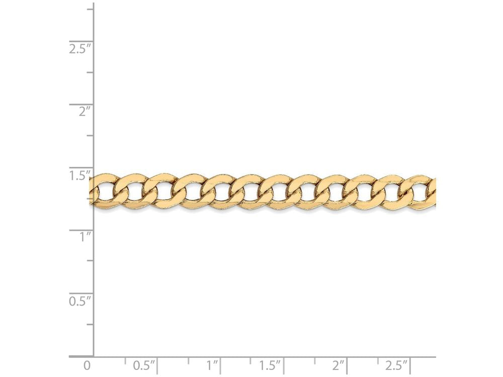 FJC Finejewelers 9 Inch 14k Yellow Gold 7.0mm Semi-solid Curb Link Chain Ankle Bracelet (Smaller Ankles)