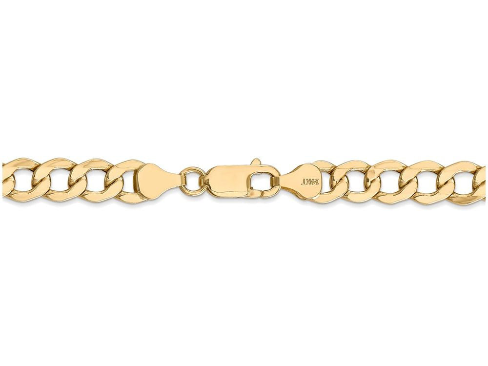 FJC Finejewelers 9 Inch 14k Yellow Gold 7.0mm Semi-solid Curb Link Chain Ankle Bracelet (Smaller Ankles)