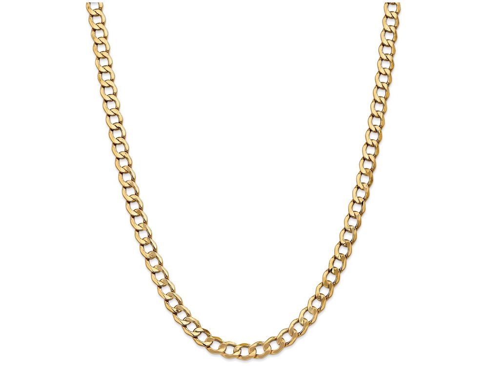 FJC Finejewelers 9 Inch 14k Yellow Gold 7.0mm Semi-solid Curb Link Chain Ankle Bracelet (Smaller Ankles)