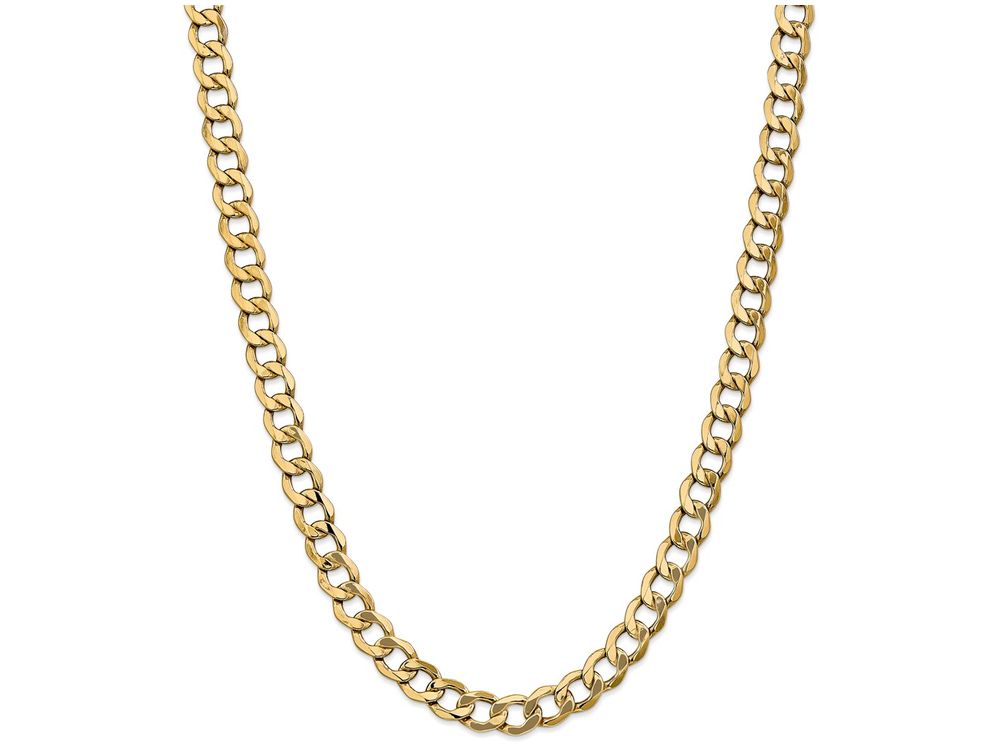FJC Finejewelers 20 Inch 14k Yellow Gold 8.0mm Semi-solid Curb Link Chain Necklace
