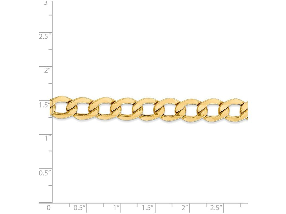FJC Finejewelers 7 Inch 14k Yellow Gold 8.0mm Semi-solid Curb Link Chain Bracelet