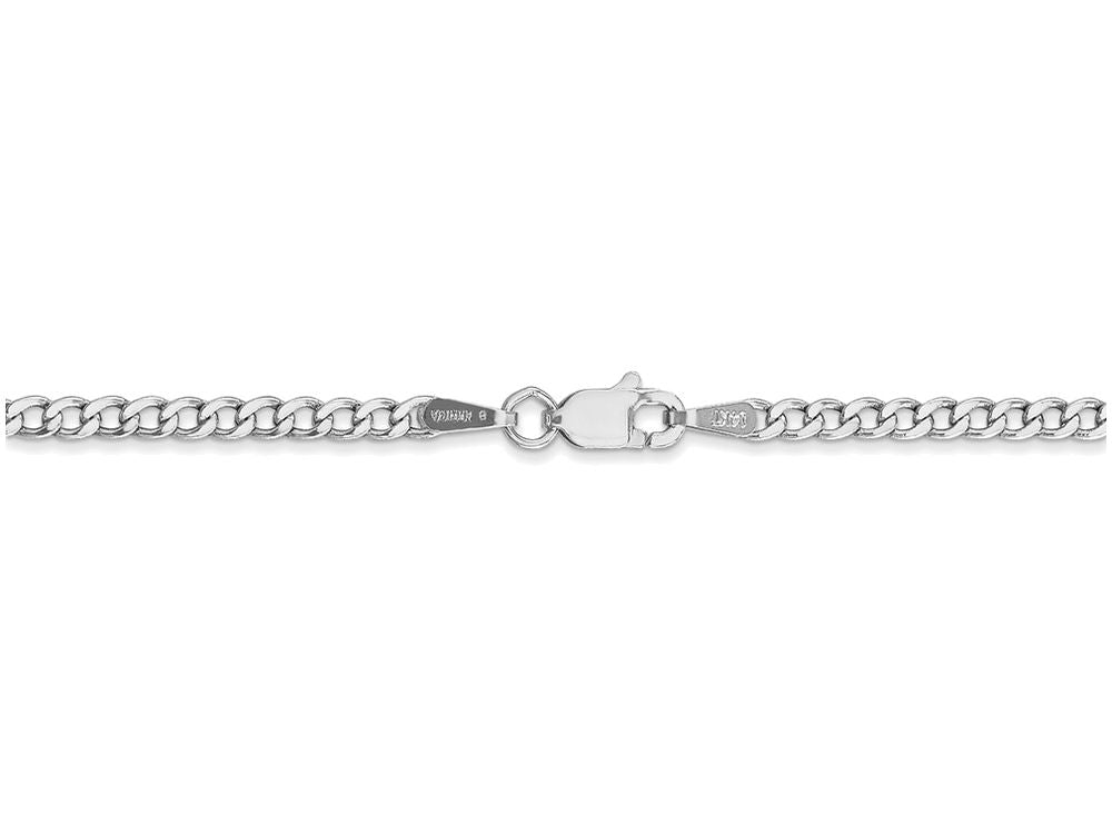 FJC Finejewelers 24 Inch 14k White Gold 2.5mm Semi-solid Curb Link Chain Necklace