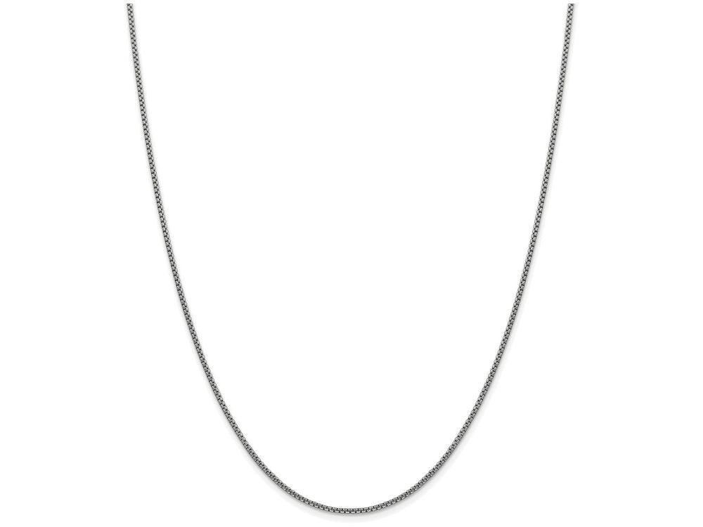 FJC Finejewelers 24 Inch 14k White Gold 1.5mm Hollow Round Box Chain Necklace