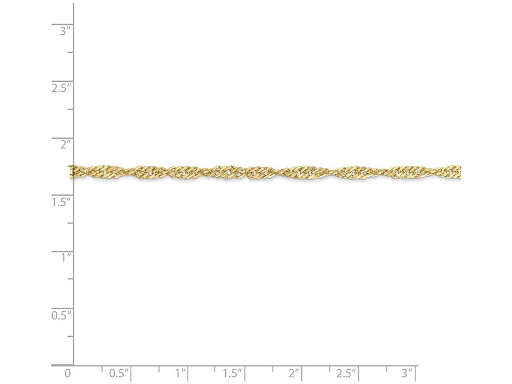 FJC Finejewelers 24 Inch 14k Yellow Gold 2.75mm Hollow Singapore Chain Necklace