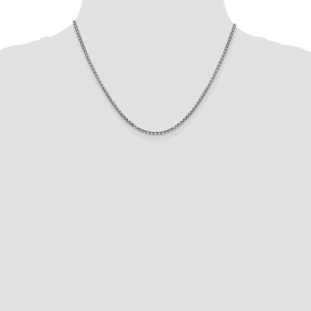 FJC Finejewelers 14k White Gold 2.45mm Hollow Round Box Chain
