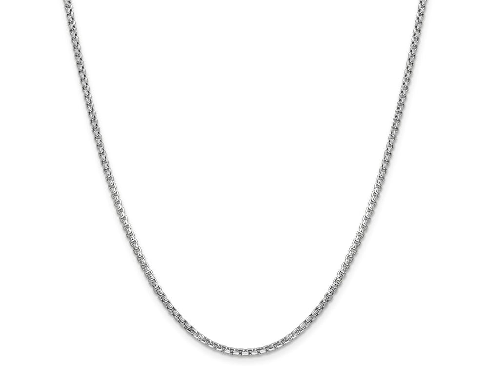 FJC Finejewelers 14k White Gold 2.45mm Hollow Round Box Chain