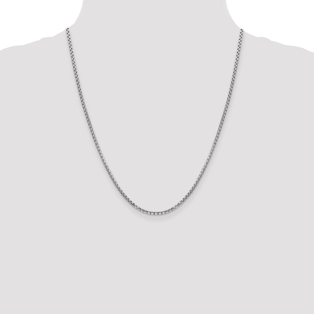FJC Finejewelers 14k White Gold 2.45mm Hollow Round Box Chain