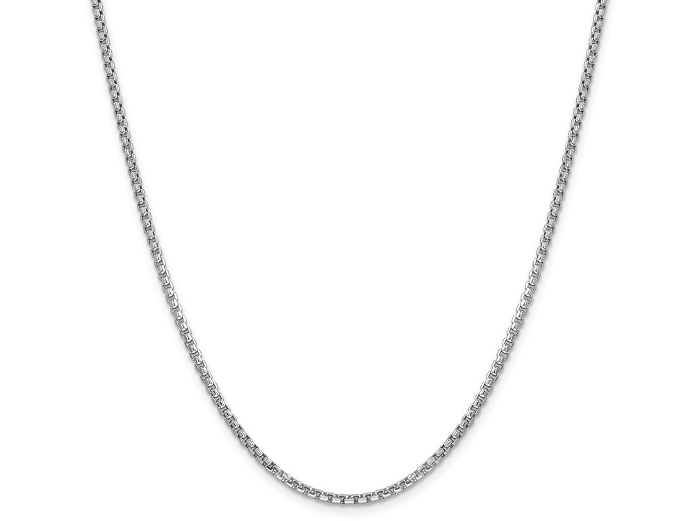 FJC Finejewelers 14k White Gold 2.45mm Hollow Round Box Chain