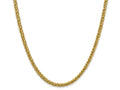 FJC Finejewelers 14k 4.65mm Semi-solid 3-wire Wheat Chain